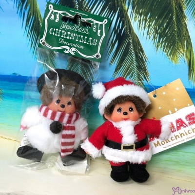 254800F Monchhichi 10cm X'Mas Mascot Christmas Snowman 聖誕 雪人 吊飾